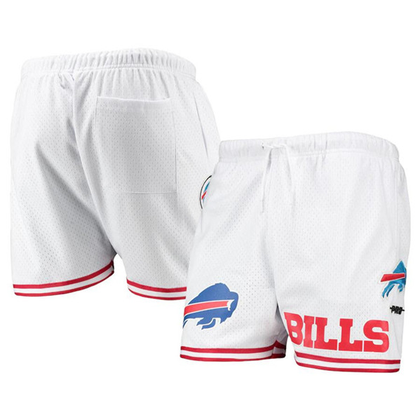 Men's Buffalo Bills White Mesh Shorts - Click Image to Close